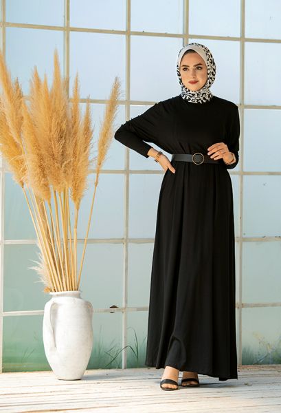 VENEZİA WEAR - Venezia Wear Kemerli Sandy Elbise - Siyah (1)