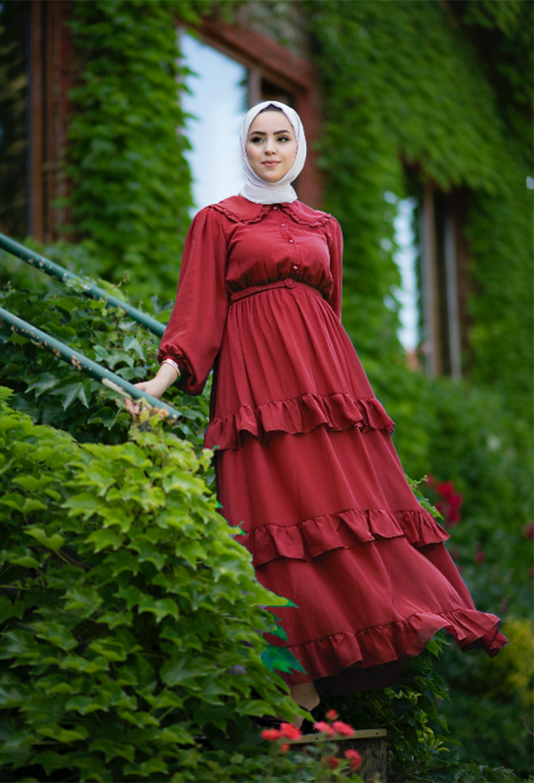 ​Venezia Wear Masal Elbise - Kırmızı