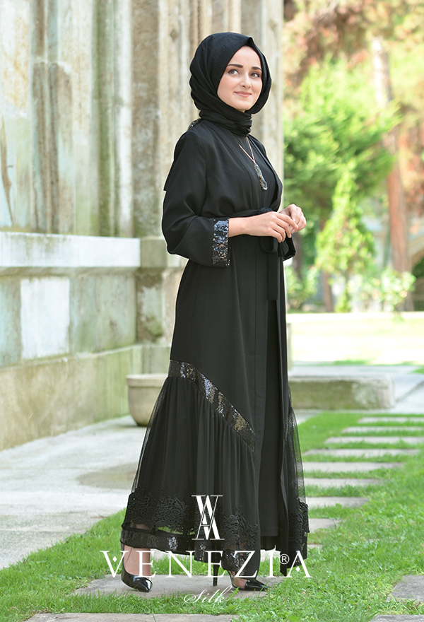 Venezia Wear Uzun Kollu İç Elbise - Siyah